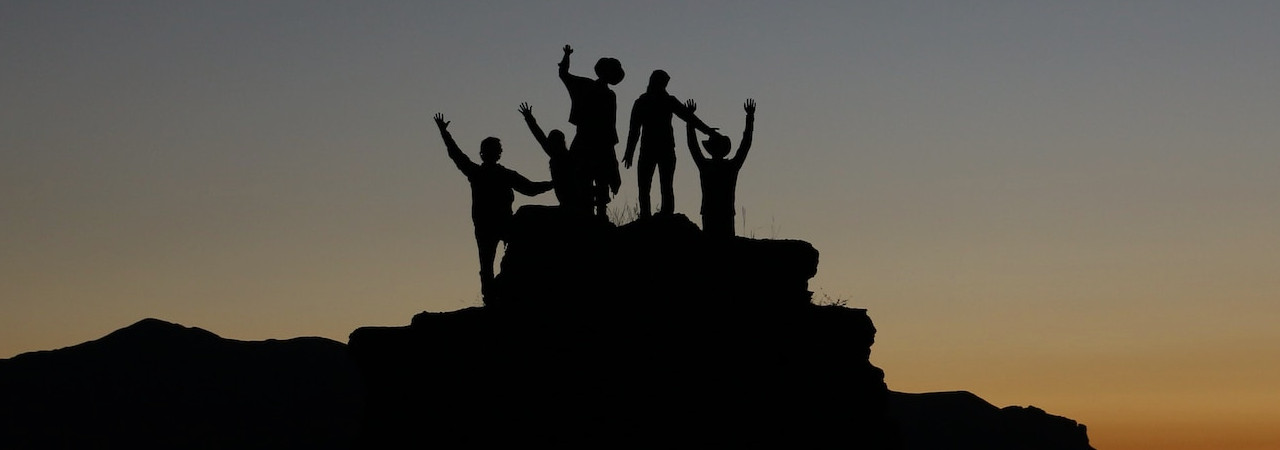 A team in a mountain